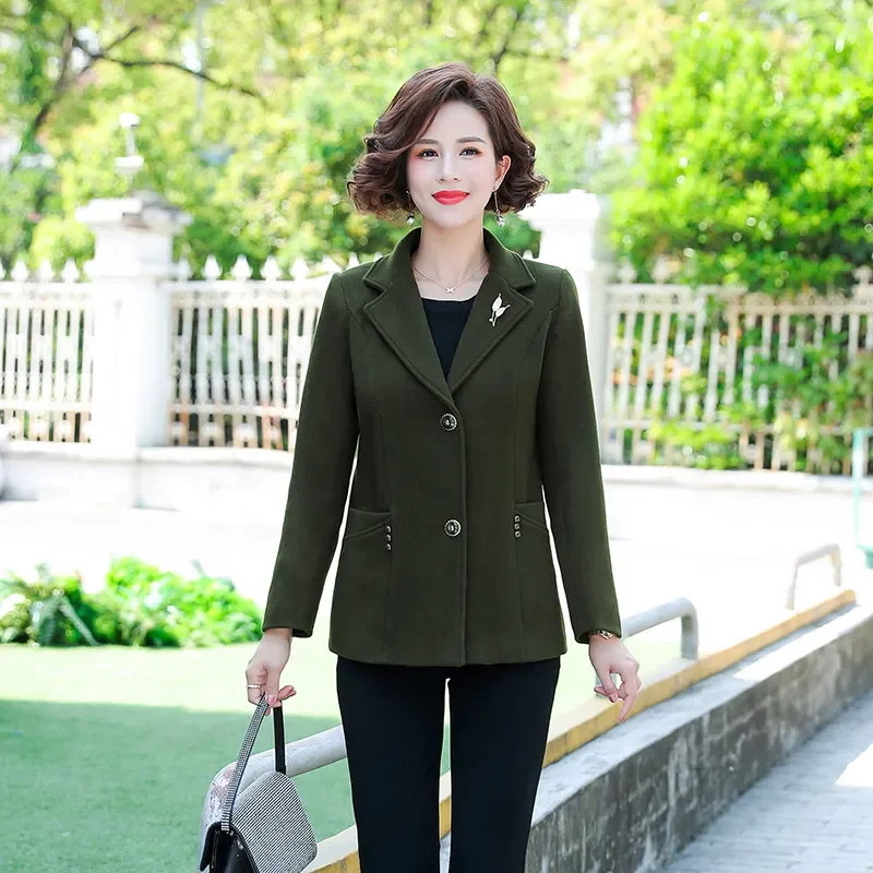 Осенне-зимнее элегантное пальто из искусственной шерсти женское модное короткое