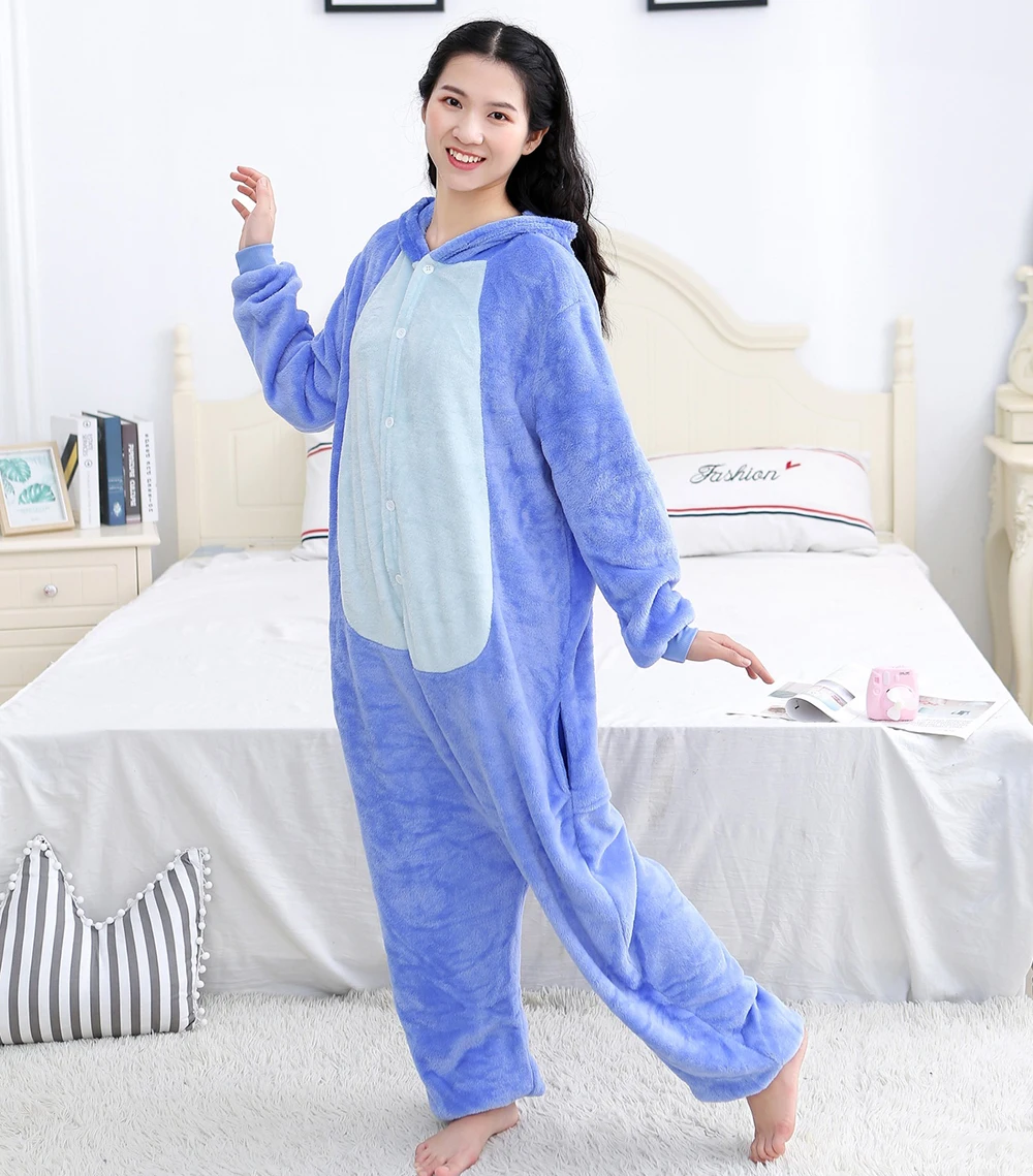 Animal Kigurumi Cartoon Onesies Women Pajamas Anime Onesie For Adult Winter Men Sleepwear Girls Pijama Fleece One-Piece Bodysuit