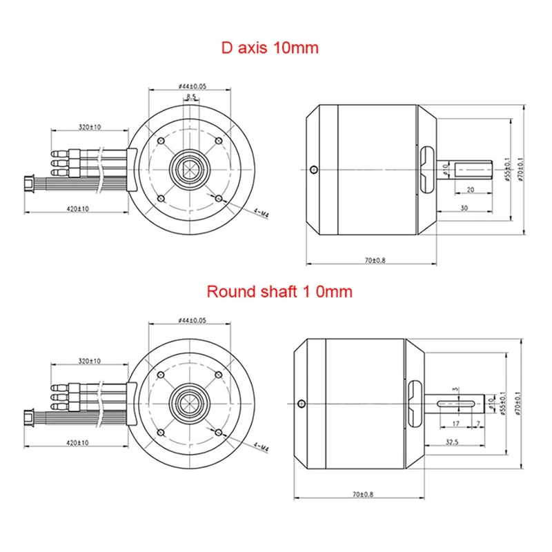Бесщеточный двигатель постоянного тока Battle 7070 110 кВ 4300 Вт