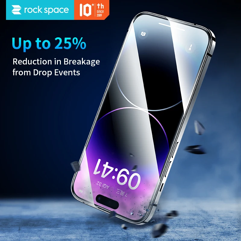 ROCK For iPhone 14 13 Pro Max Corning Tempered Glass Film For iPhone 14 Plus Full Cover HD Clear Anti-ScratchScreen Protector