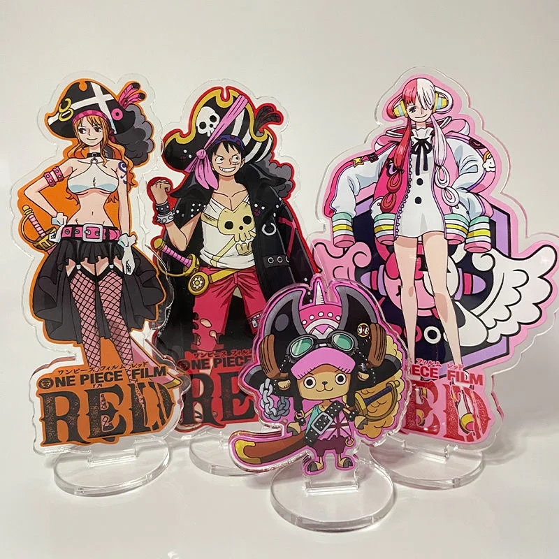 

9cm One Piece Film Red Acrylic Model Anime Figure Roronoa Zoro Luffy Uta Shanks Cute Decoration Collection Children's Toy Gifts