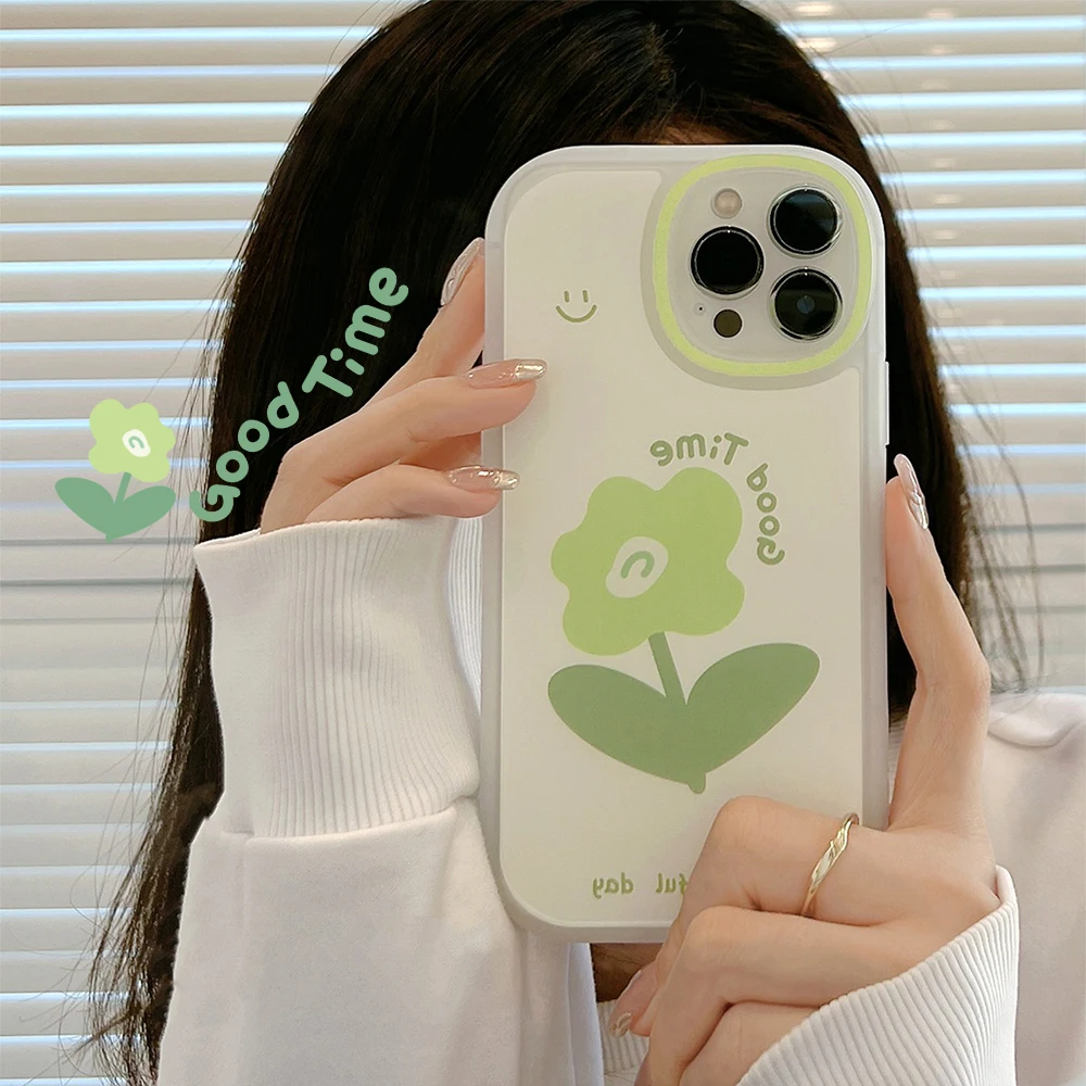 

ins style flower phone case for iPhone 13 11 Pro Max Xr Xs Max 7 8 Plus x 12 mini 7Plus all-inclusive literary soft case