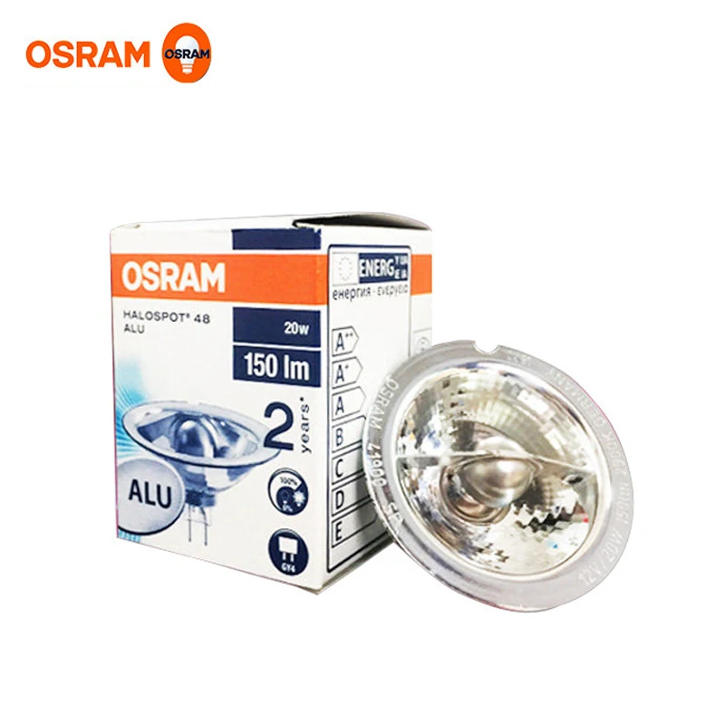 

Для галогенной лампы OSRAM 41900SP 12 В 20 Вт 8D, 41900 SP 12 В 20 Вт GY4 HALOSPOT 48, алюминиевая отражающая Лампа для проектора