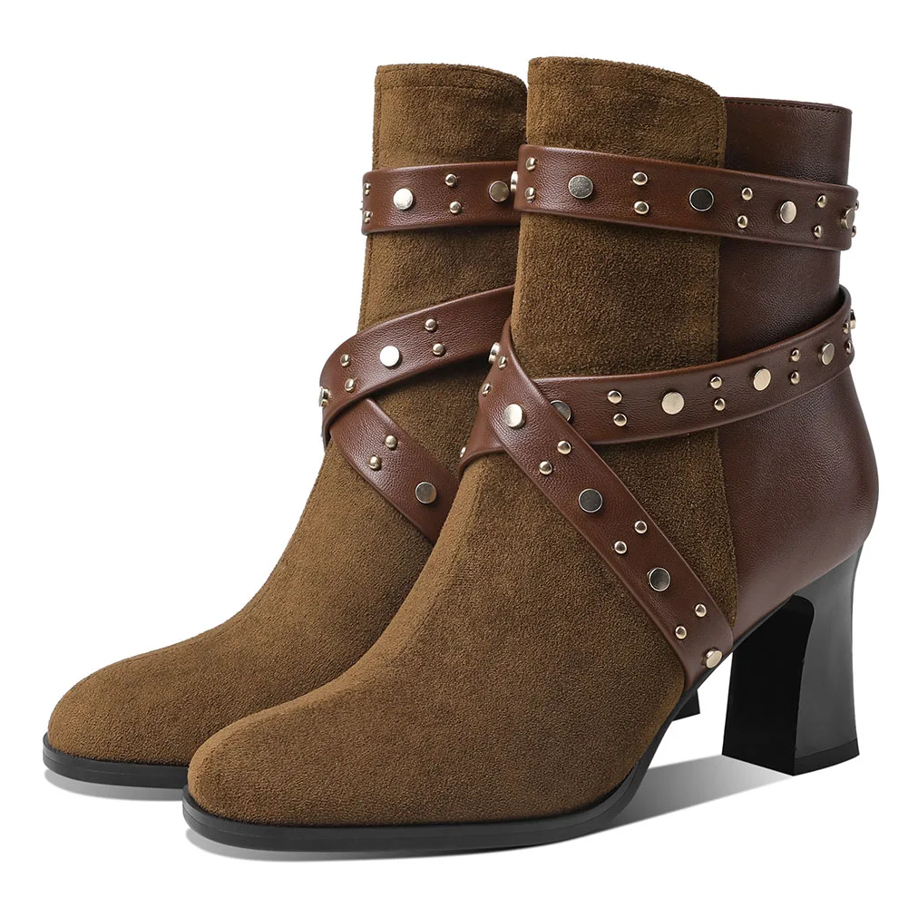 

Женские ботильоны на высоком каблуке KarinLuna, офисные удобные ботинки, большой размер 43, для осени, 2022