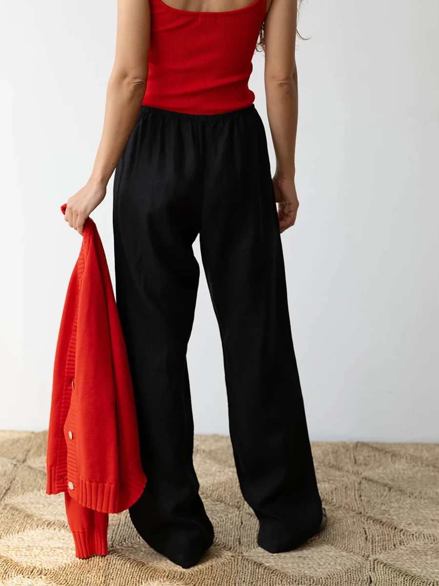 Брюки женские эластичные однотонные Свободные повседневные удобные штаны с