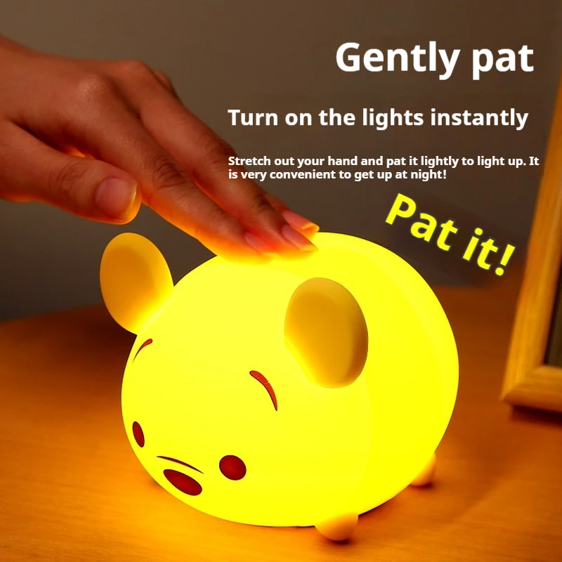 94 мм Дисней Клубничный Медведь Ночник Ручной Работы Похлопывание Силиконовый