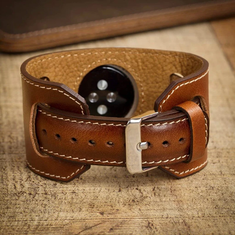 Genuine Leather Strap for Apple Watch Band 44mm 42mm 45mm 41mm 40mm 38mm Bracelet Belt iWatch Series 7 6 5 4 3 2 1 Accessories