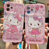 hello kitty 2022 new design cases for iphone 13 12 11 pro max xr xs max 8 x 7cartoon imd full coverage shell straight edge case