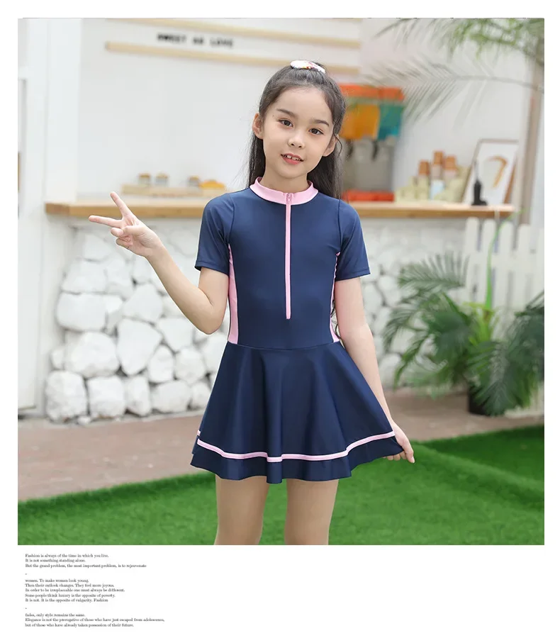 

Купальник для девочек, купальный костюм для маленьких девочек, боксеры, 1 шт., купальный костюм с юбкой и длинными рукавами, Модный Купальник, бутиковая детская одежда