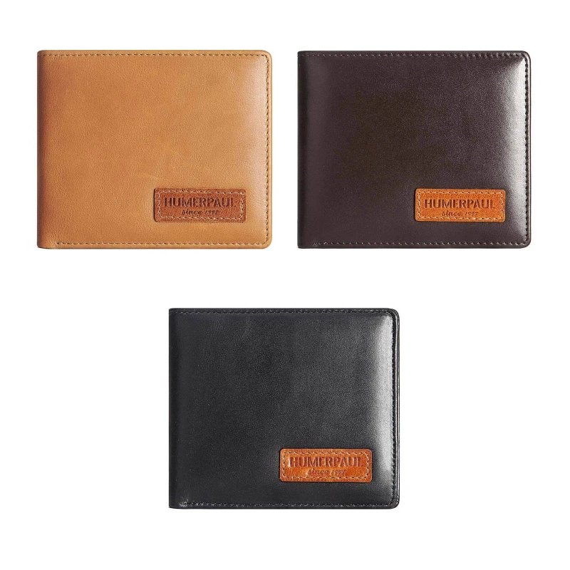 

RFID Blocking Leather Coin Purse Bifold Wallet for Airtag for Men Vintage Business Credit Card Holder