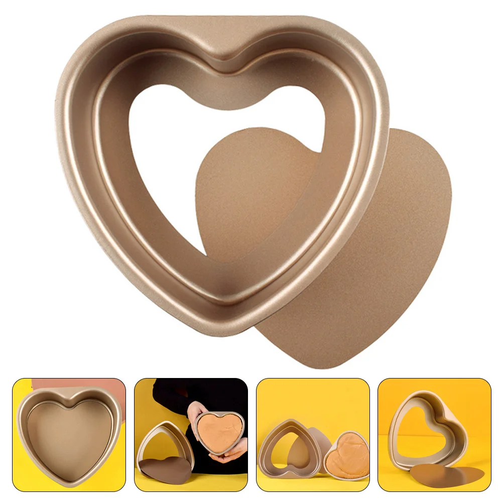 

Cake Pan Baking Pans Heart Round Push Bottom Oven Small Non Stick Chiffon Cheesecake Metal Tray Wedding Tin Gadget Diy