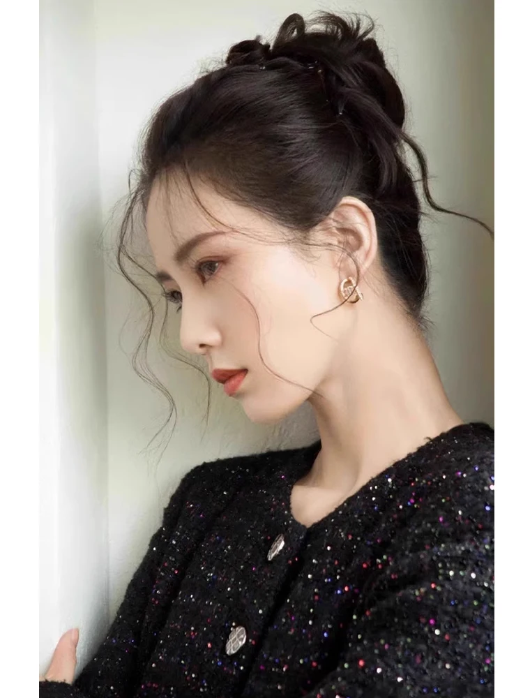 Liu Shishi Same Sle as Stars осенне-зимняя новая женская одежда изящное французское платье