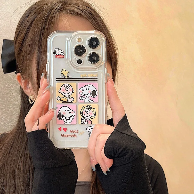 

Snoopies four grid Phone Cases For iPhone 14 13 12 11 Pro Max Mini XR XS MAX 8 X 7 SE 2020 Back Cover