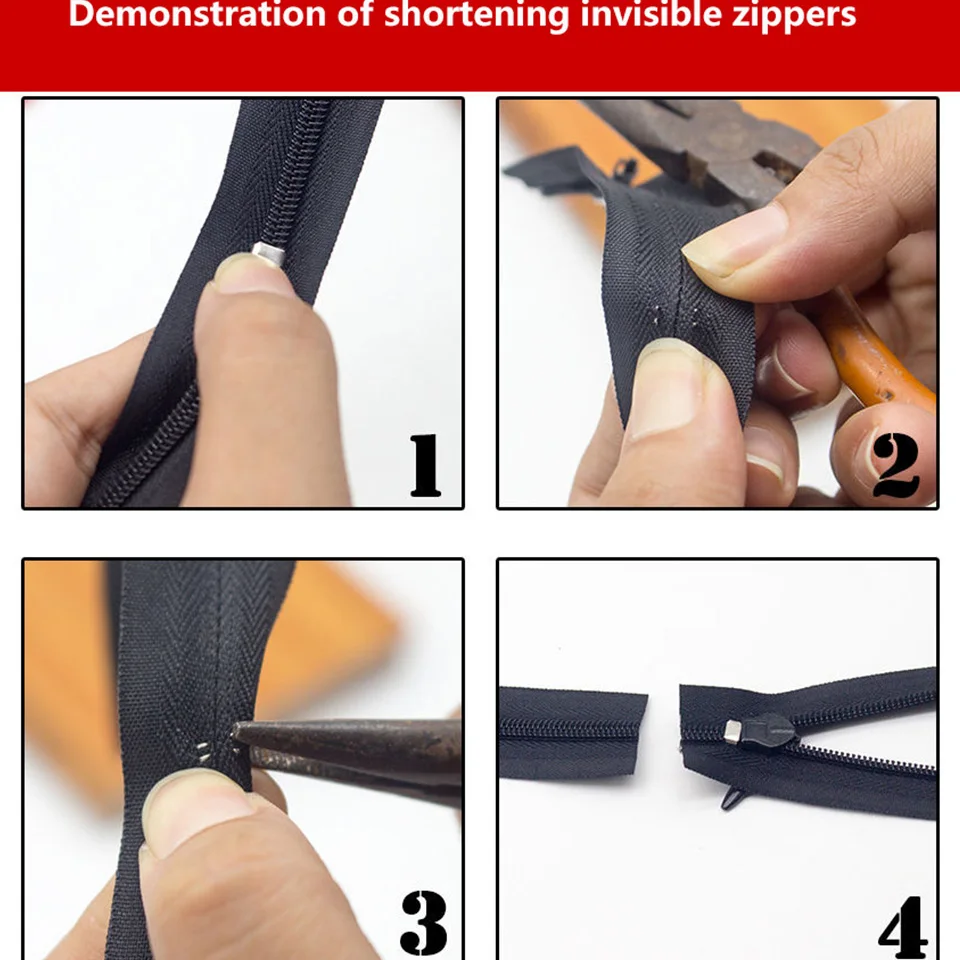 Invisible Zipper Bag Quilt Cover Long Skirt Pillow Clothing Accessories Pants Short Hidden Chain Luggage Accessories M913