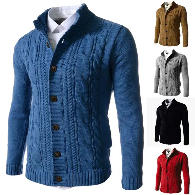 Cross Border Autumn And Winter 2022 Stand Collar Knitting Cardigan Top Men Sweater For European Station Maglione HC002
