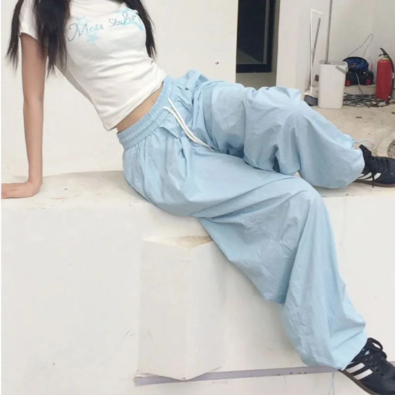 QWEEK Y2k повседневные спортивные брюки женские милые базовые пробежки в японском