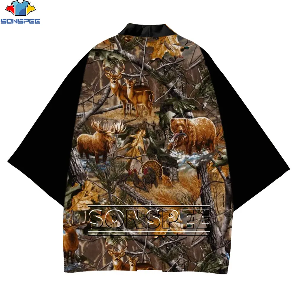 Охотничье кимоно SONSPEE камуфляжная верхняя 3D обложка в стиле джунглей пальто
