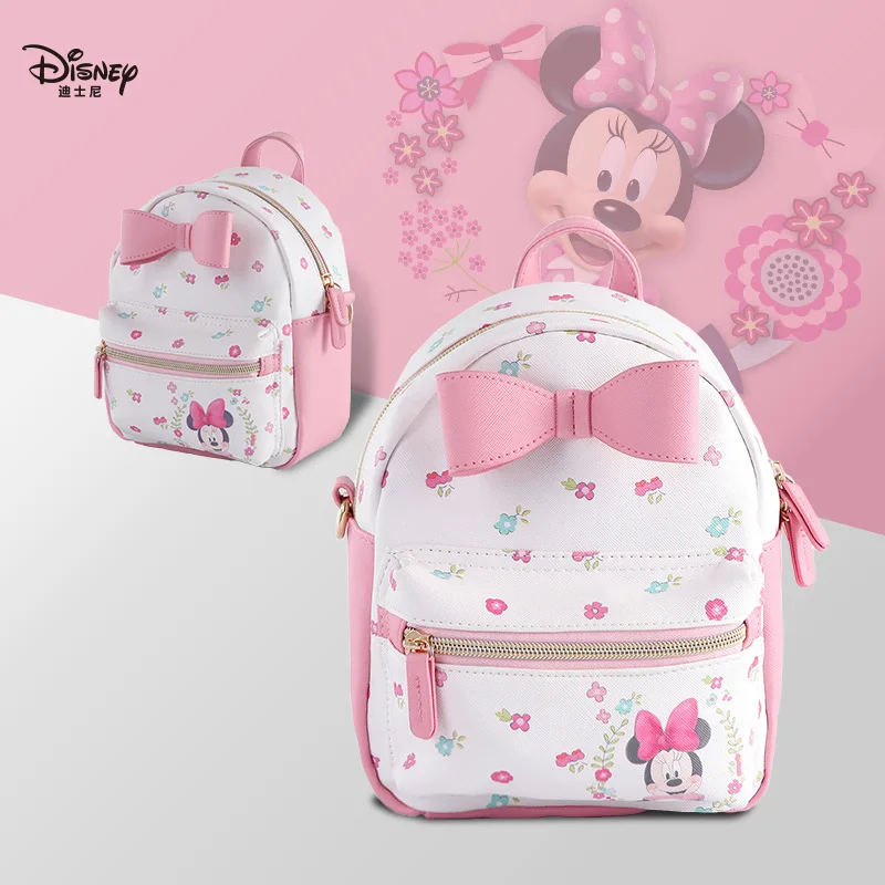 Disney Minnie Original Women's Backpack Luxury Brand New Mini Women's Backpack Cartoon Cute Fashion Lightweight Girls School Bag
