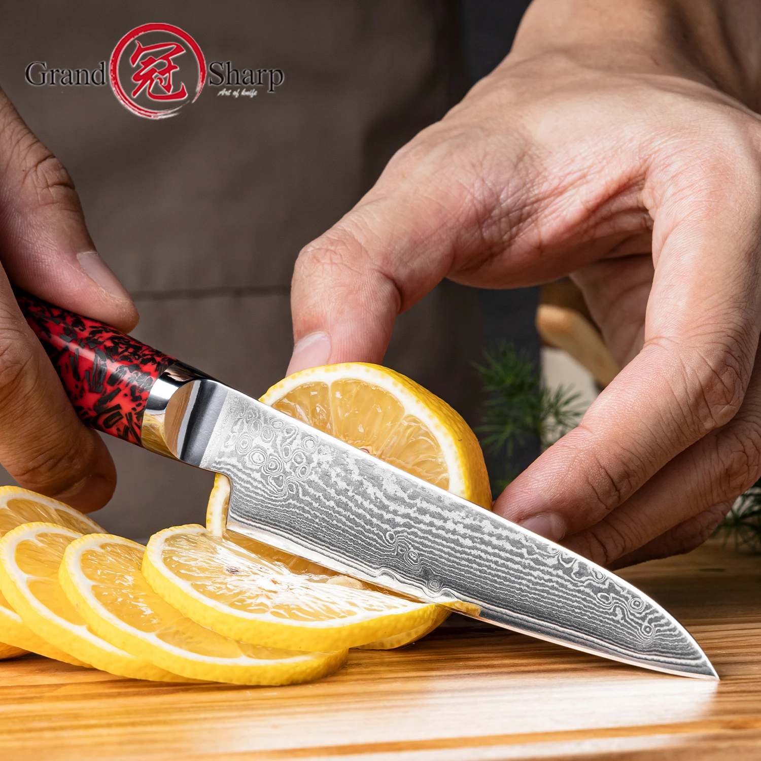 Grandsharp 3 8-дюймовый нож для очистки овощей 67-слойное лезвие из дамасской стали