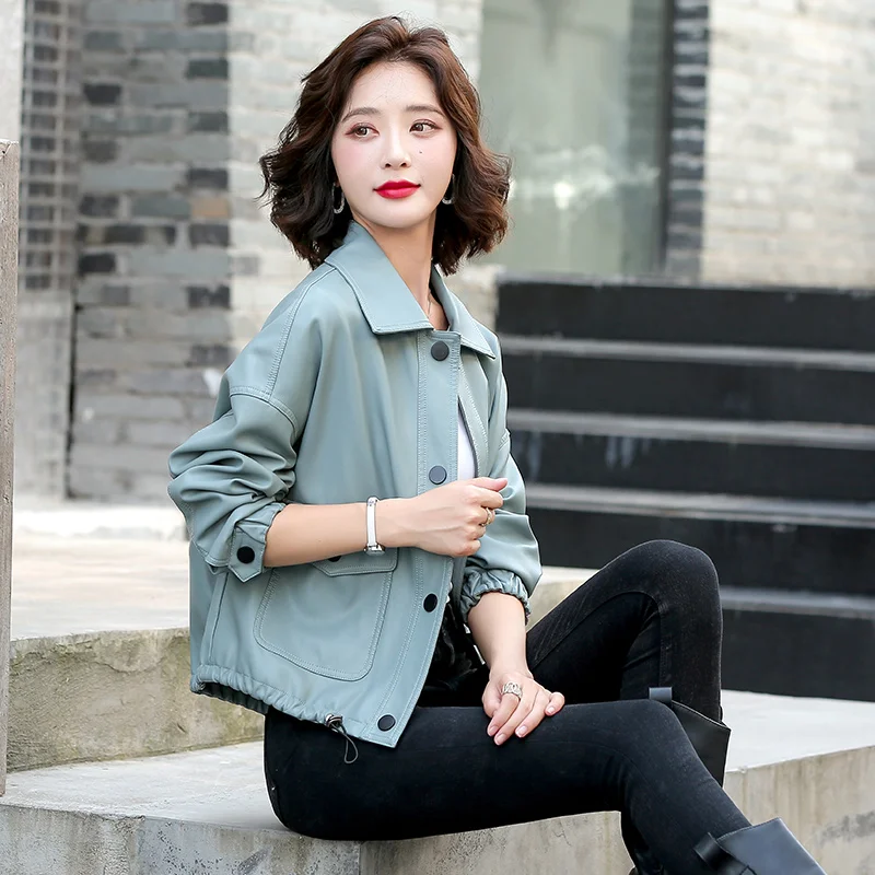 Women's Leather Jackets Faux Motorcycle Jacket Plus Size Moto Biker Fashion Ladies Casual Slim Short Coat Vegan Outwear