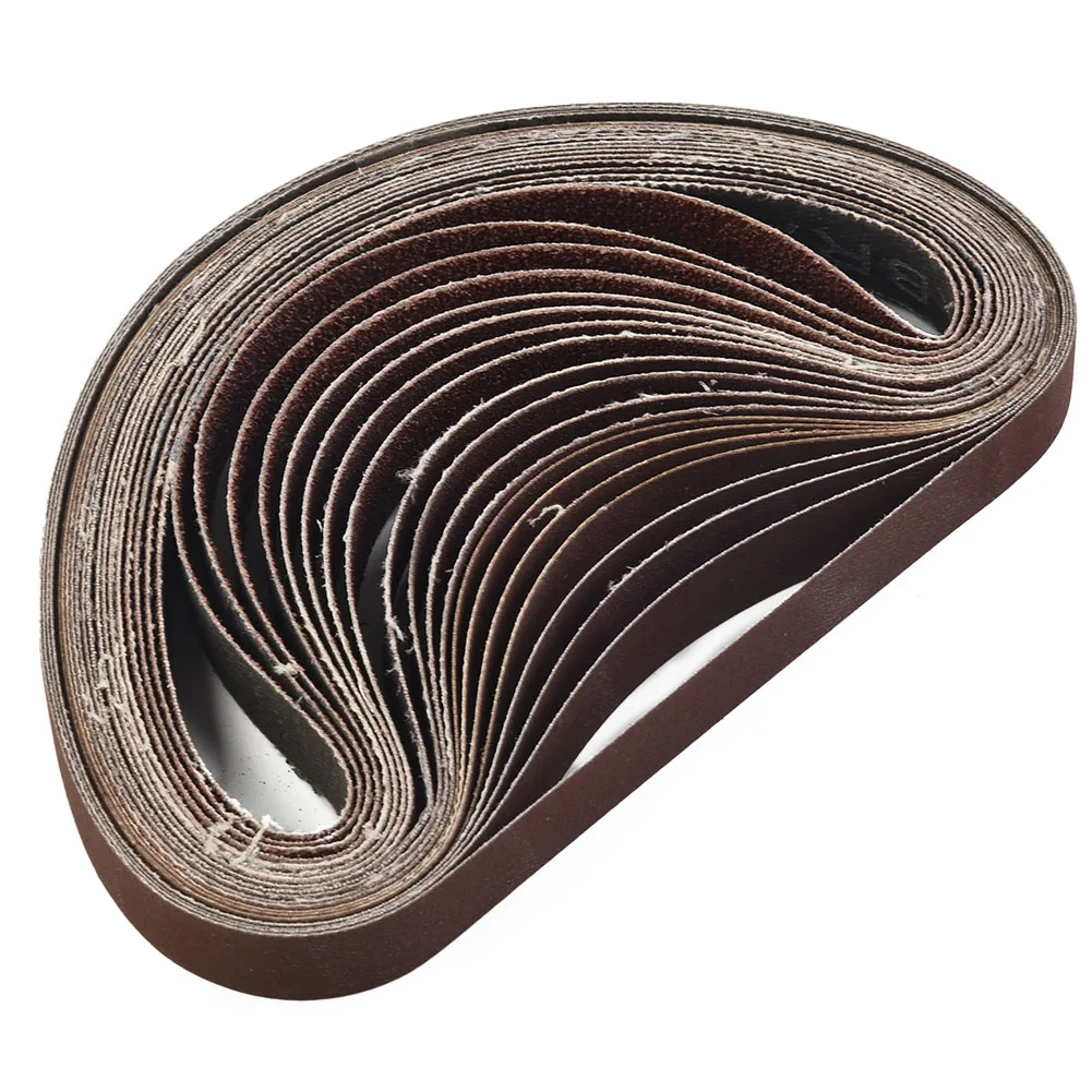 20pcs Sanding belts 60-600 Grits For M10 Adapter Polishing 15*452mm Wood Grinding Emery cloth Metallurgy Durable