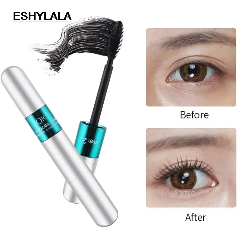 

ESHYLALA 2 in 1 Double Head 4D Silk Fiber Mascara Waterproof And Easy To Dry Black Thick Curling Eyelashes For Eyelash Extension