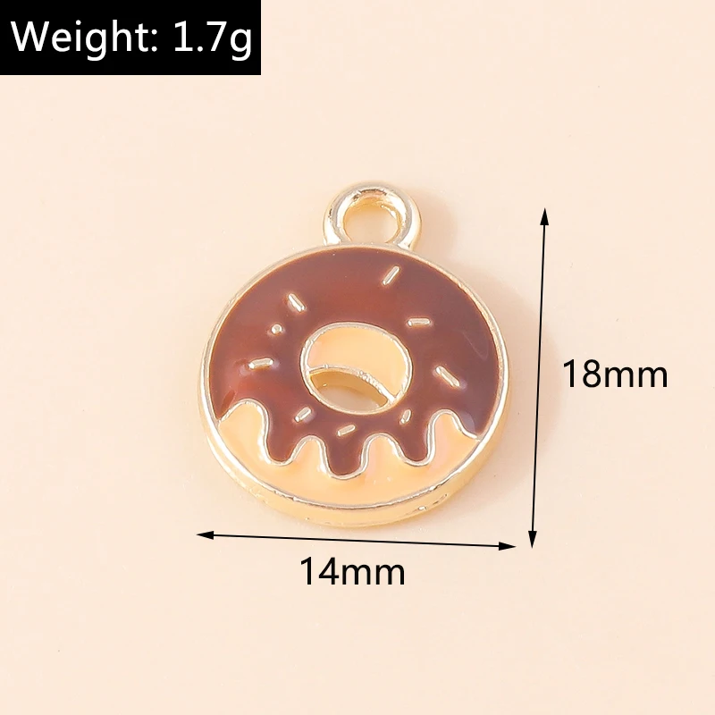 10 шт. эмалевые Подвески в виде пончиков 14 х18 мм