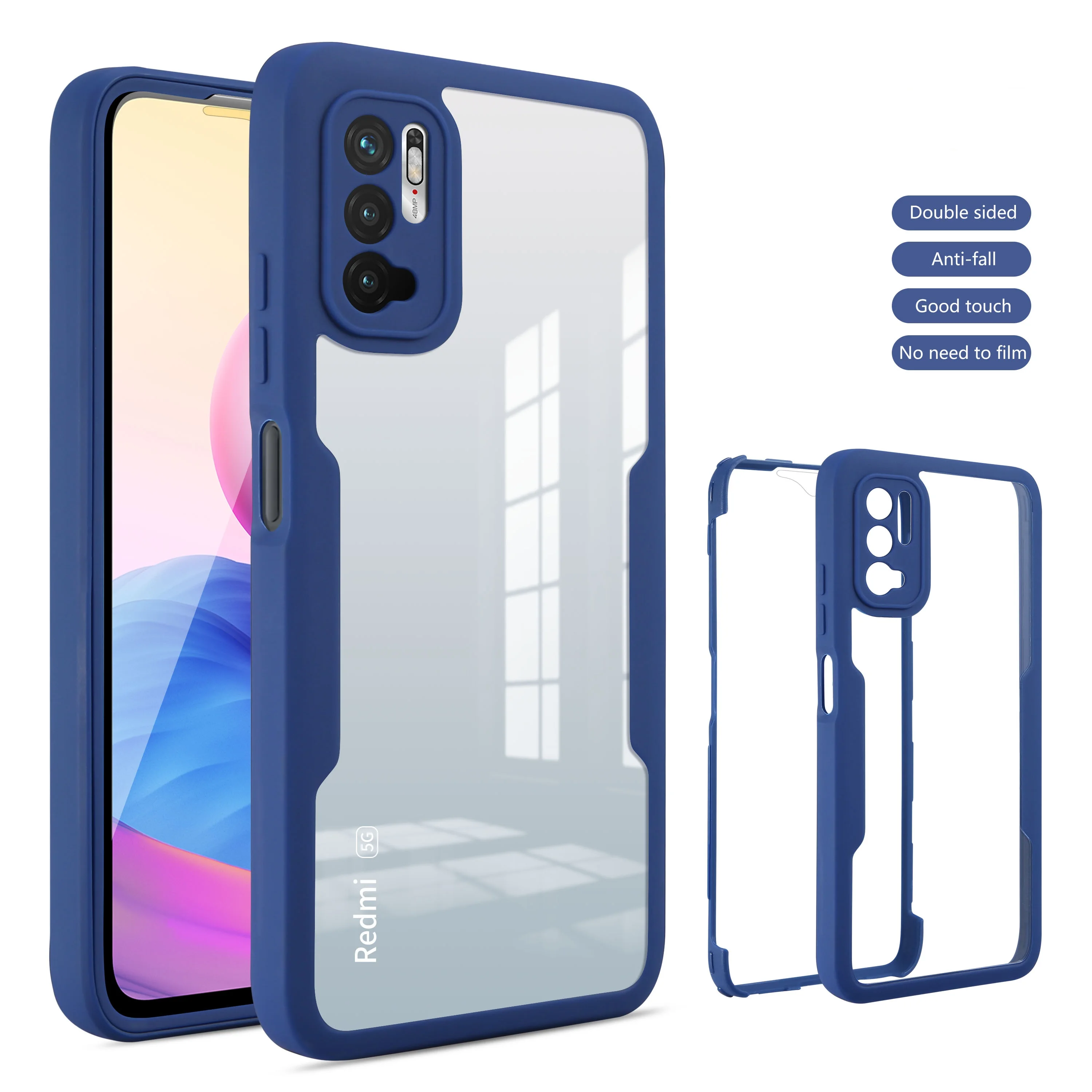 

360 Full Body Case For Xiaomi Redmi Note 10 9 Pro Max 9A 9C 9T POCO M3 X3 NFC Double Side Coque Transparent Funda Protect Cover