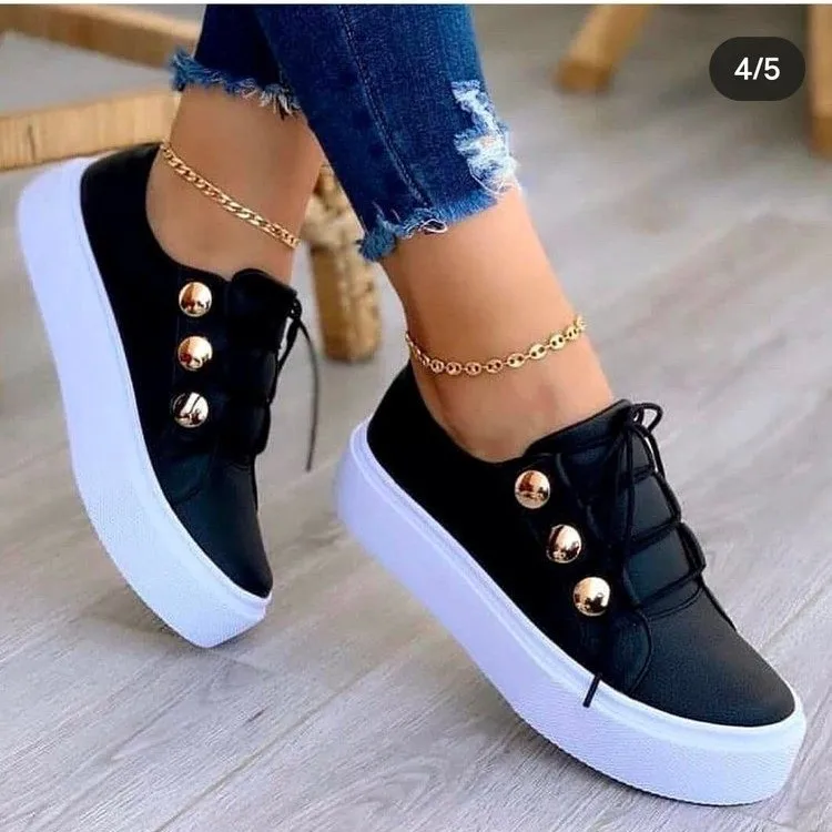 2023 Hot Round Toe Platform Shoes Casual Shoes For Women Lace Up Flats Loafers Zapatos Mujer