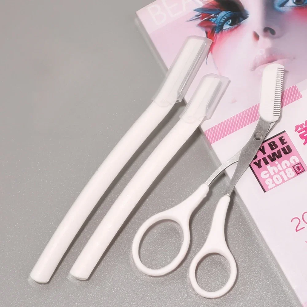 

3pc Portable Foldable Eyebrow Knife Safety Eyebrow Scraping Knife Shaving Knife Beginners Face Razor Safety Eyebrow Cutting Tool