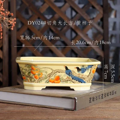 

Прямоугольный фарфоровый горшок для бонсай