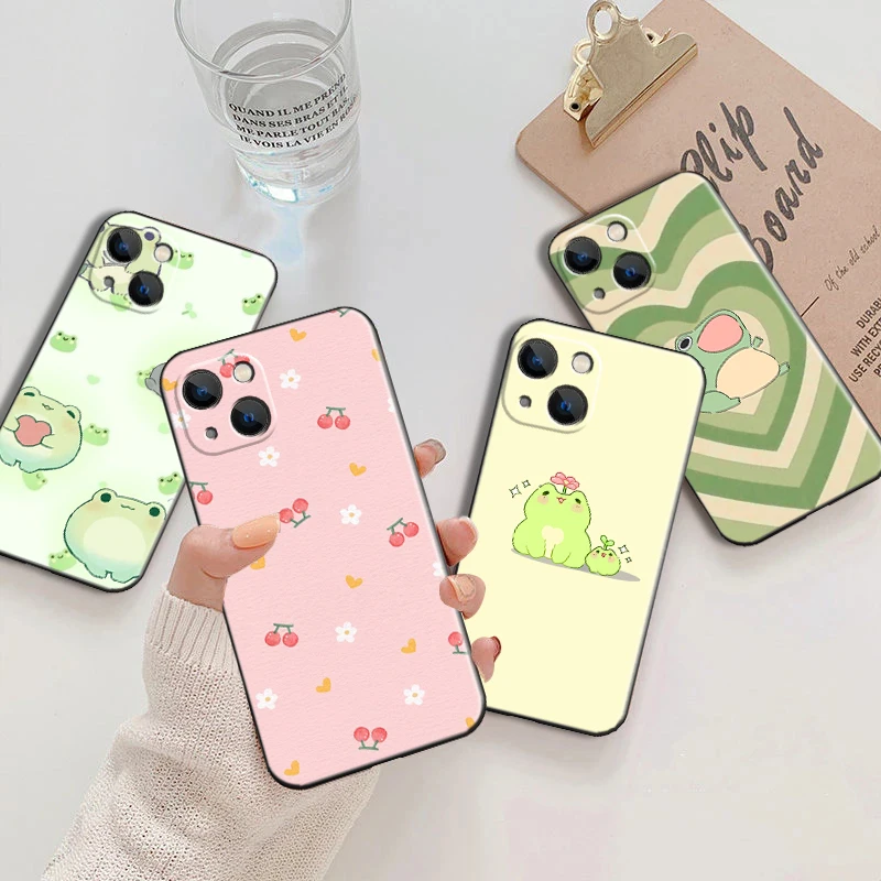 

Phone Cases for IPhone 13 13Pro 11 Pro12 Mini Pro 7 8 Plus 6 6S IPhone 6 6S Plus 11 12 Pro XR SE2020 Frog love fruit Soft TPU