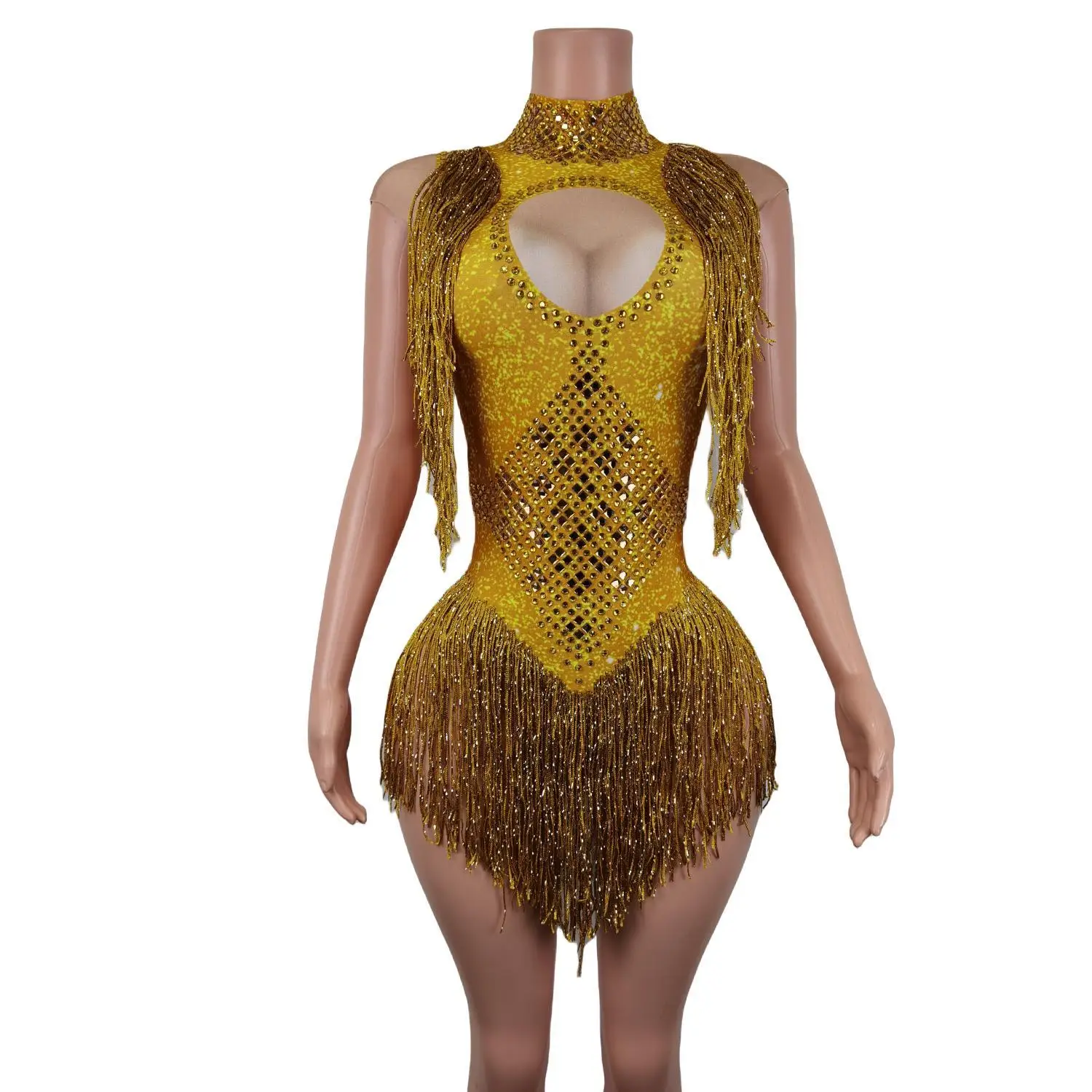 Сексуальный Женский карнавальный комбинезон Showgirl с бисером и блестками цельные