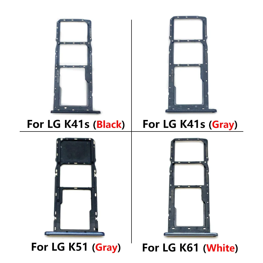 10 Pcs SIM Card Chip Slot Drawer SD Card Tray Holder Adapter Replacement Parts + Pin For LG K22 K42 K52 K41S K51 enlarge