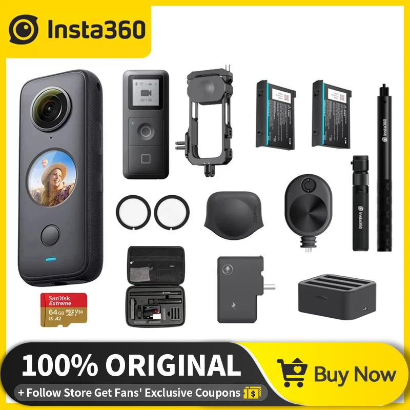 Оригинальная Экшн-камера Insta 360 One X2 5 7 K VR видео 10 м Водонепроницаемая карманная
