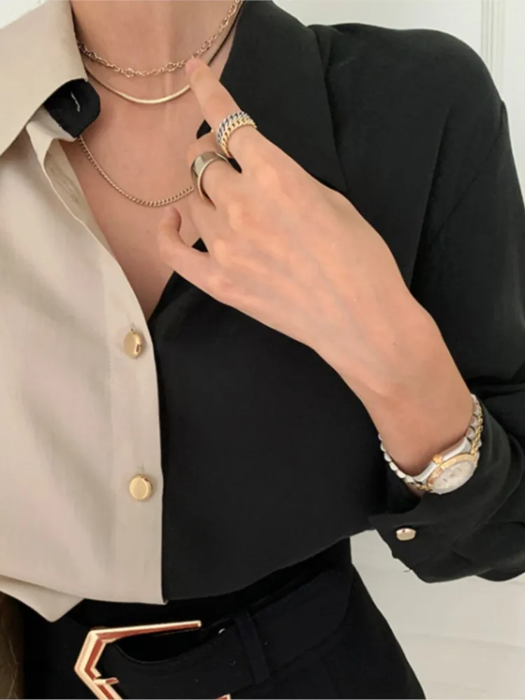 Блузка Женская Повседневная с длинным рукавом элегантная винтажная деловая