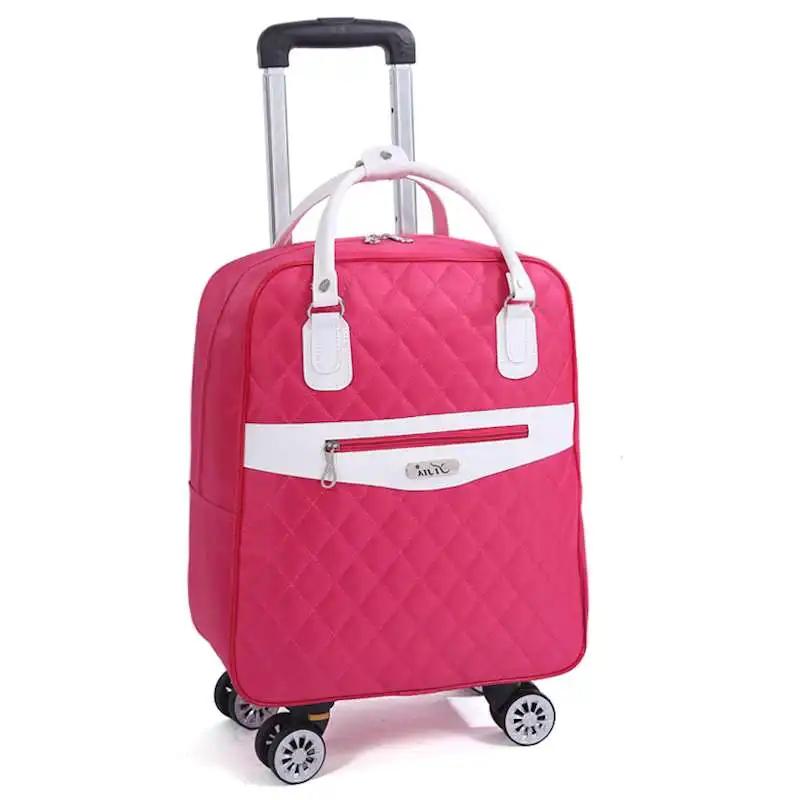 Women Travel Backpack with Wheels Trolley Bags Large Capacity Travel Bag Organizer Portable Luggage Wheeled Bag for Travel