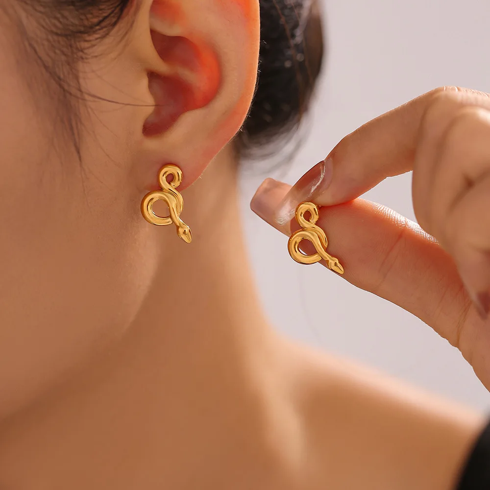 Крутые серьги в виде змеи для женщин роскошные винтажные позолоченные