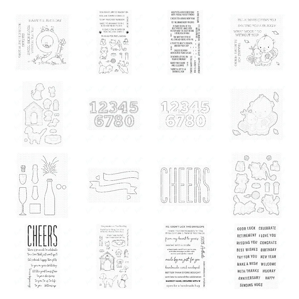 

Scrapbook Decorations Cheers Sentiments Clear Stamps and Numbers Cutting Dies Diy Die Cuts Photo Album Decorative Embossing Mold