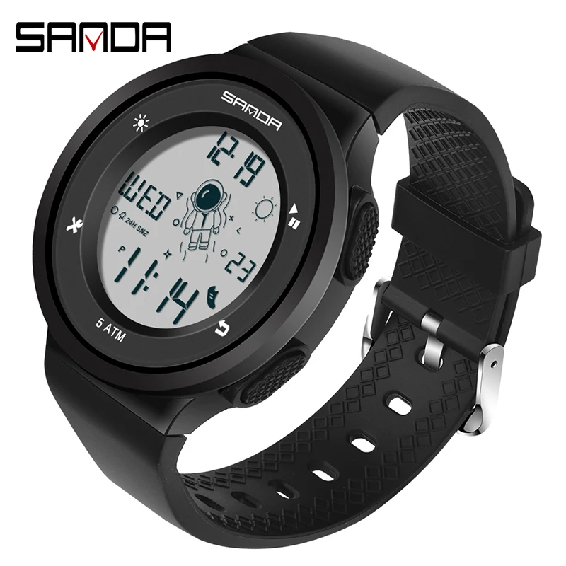 

SANDA Top Brand Astronaut Sport Watch Men's Luminous Watch Men Ms electronic Wristwatches 50M Waterproof Clock Orologio da uomo