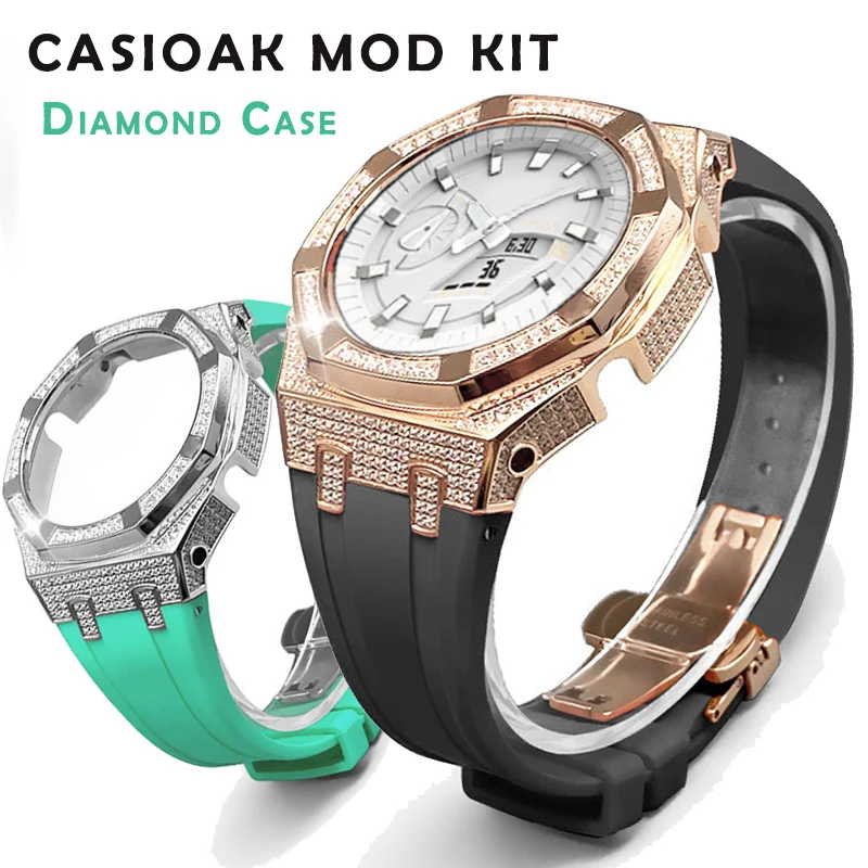 

Роскошный бриллиантовый телефон для корпуса из дуба, модель GAB2110, набор для модификации, Металлический Стальной ободок, резиновый ремешок д...