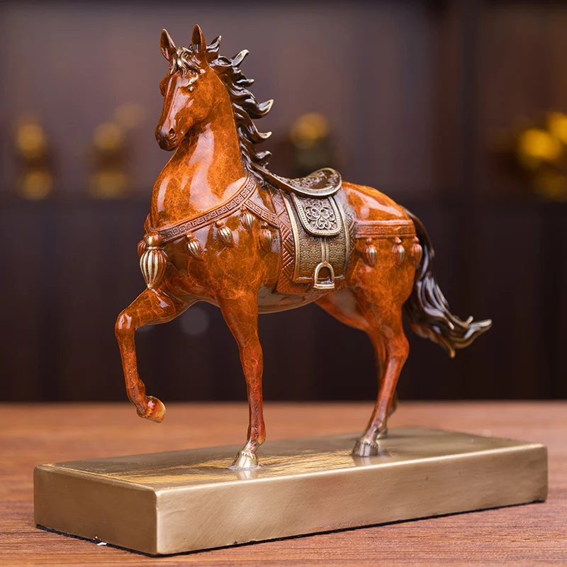 

Zhaocai pure copper horse ornaments Tang Ma went to Chenggong living room office home decoration company for opening gifts