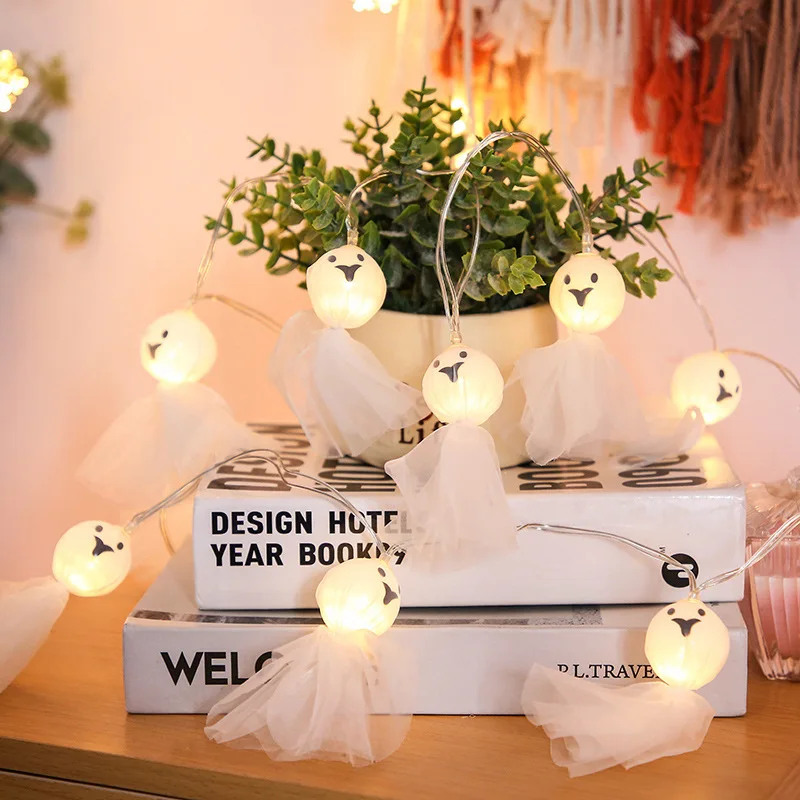 

Ghost LED String Lights Cartoon Leds Light for Indoor Bedroom Garland Curtain Fashion Cute Party Holiday Decoration Guirnalda