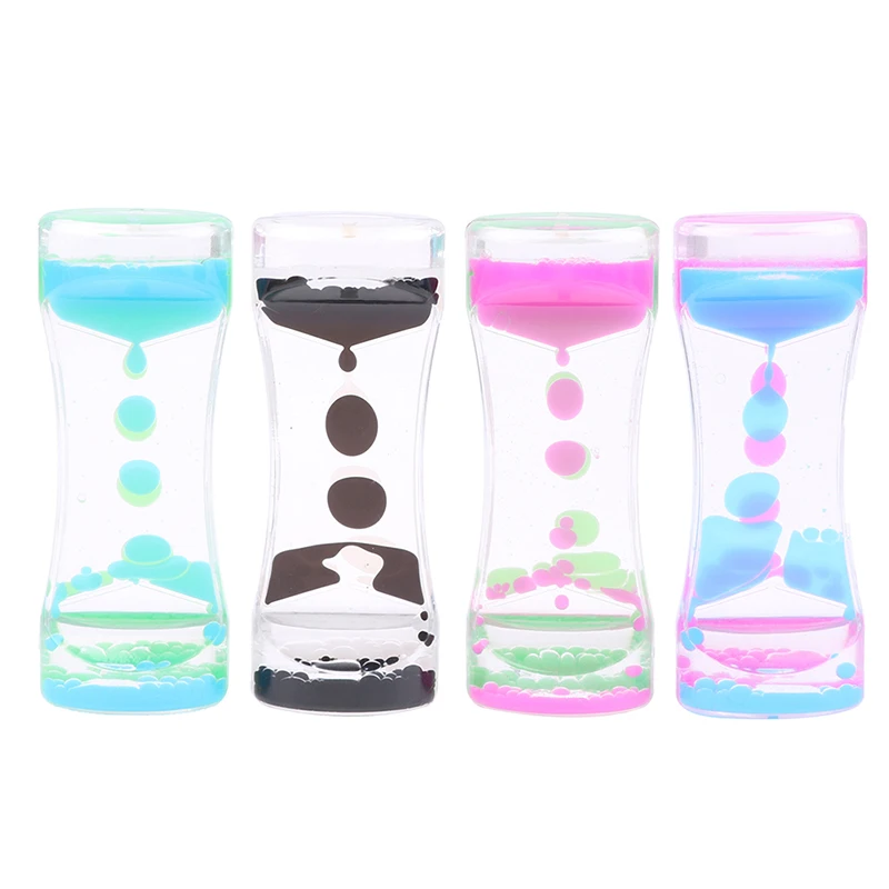 

Double Color Sand Hourglasses Colorful Liquid Timer Anxiety Relief Liquid Motion Timer Bubble Timer Oil Hourglaslock Decor Gift