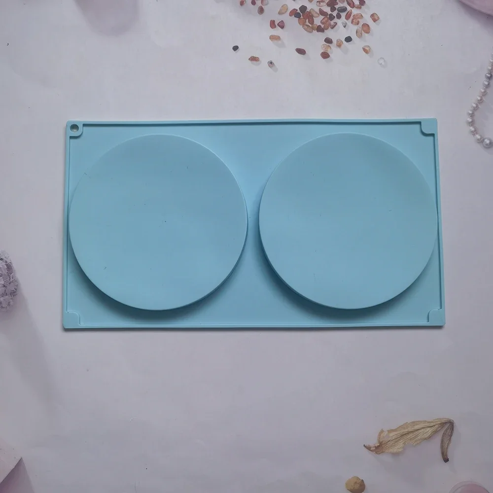 

2 Holes Round Disc Cake Silicone Mold Decorating Tools Flat Cylinder Chocolate Fondant Pan Dessert Bakeware Kitchen Baking