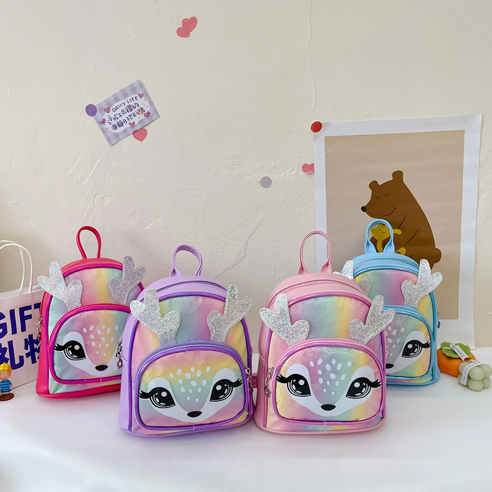 

Cute Cartoon Backpack Deer Baby Sequins Backpacks Kindergarten Schoolbag Children Boys Girls Kids Casual School Bag Ruckpack