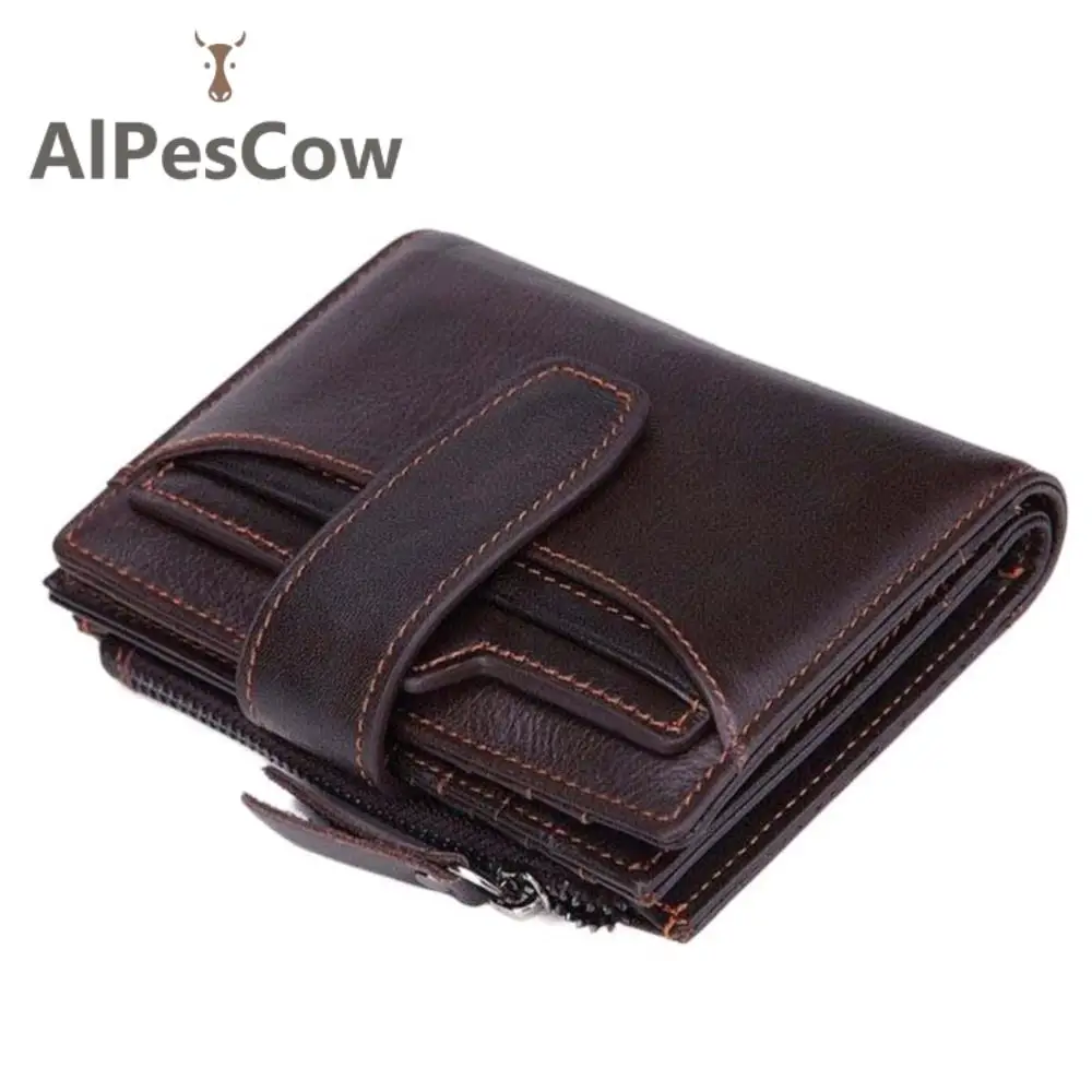 

Genuine Leather Men Wallet 100% Italy Alps Cowhide Purses Formal High Quality Money Bag Luxury Designer Photo Holder Coin Pocket