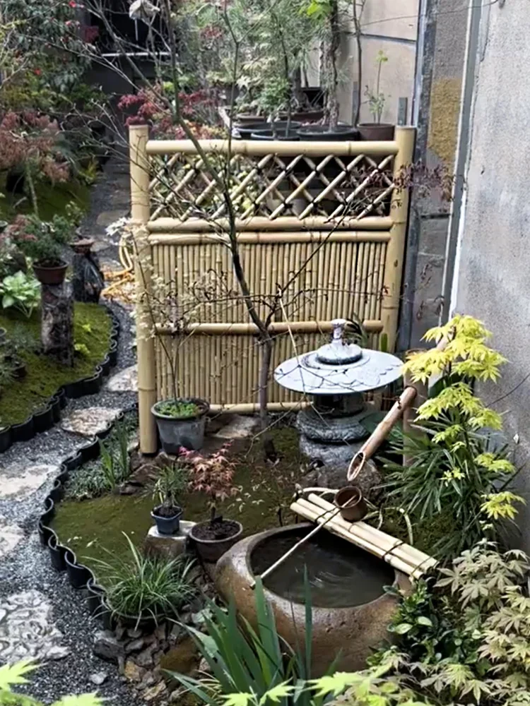 Милая миска из бамбука в японском стиле с оленем садовая каменная чаша ландшафт