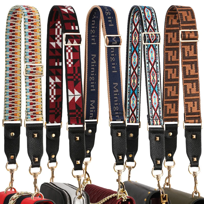 

Fashion Collide Color Woven Print Ethnic Versatile With Adjustable Bag Straps