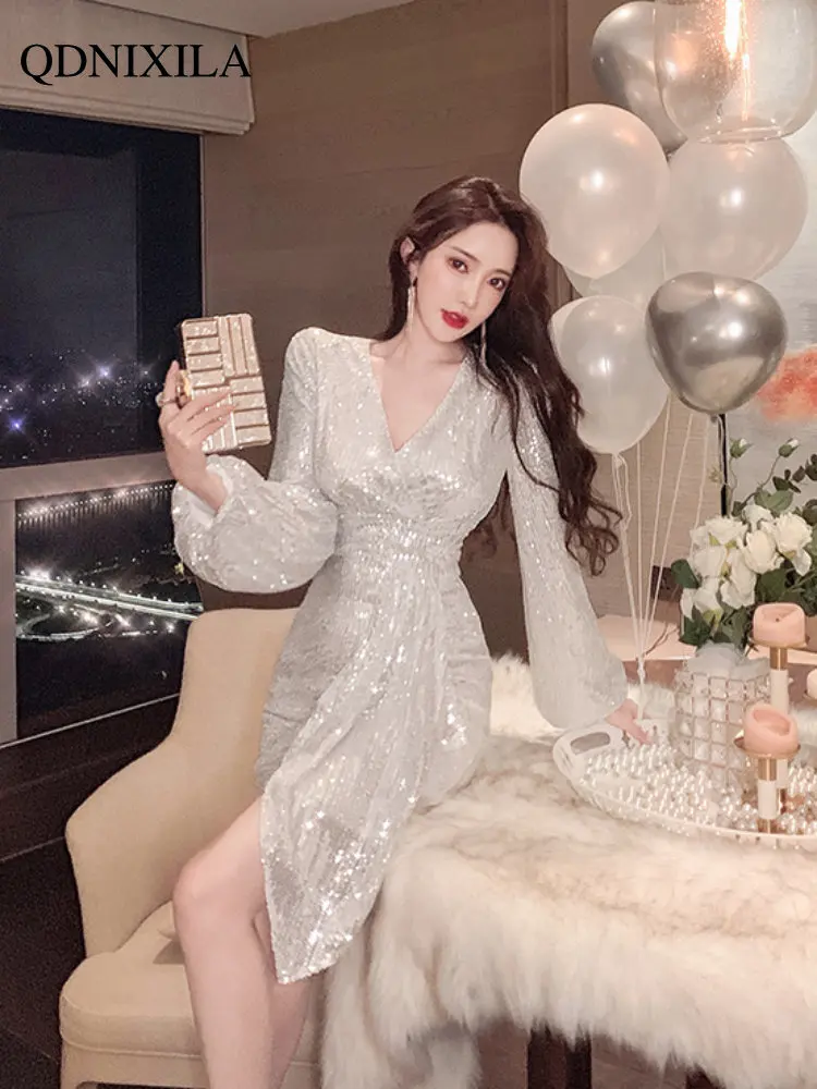 

Dresses for Women 2023 Fashion Sexy Evening Dresses Short Dresses Sequin Slim Gauze Women's Dress Party Dresses
